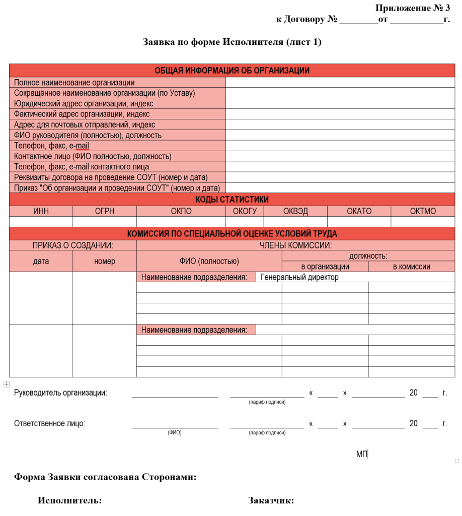 Техническое задание на проведение СОУТ: образец 2022